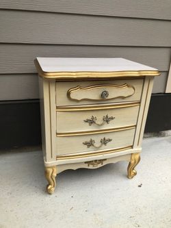 Antique White Nightstand Vintage