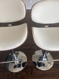 2 Mid-Century Modern style adjustable swivel bar/counter stools