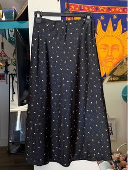 Black Midi Floral Skirt