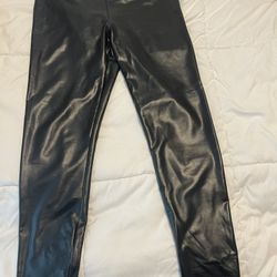 Faux Black leather Leggings Size XL