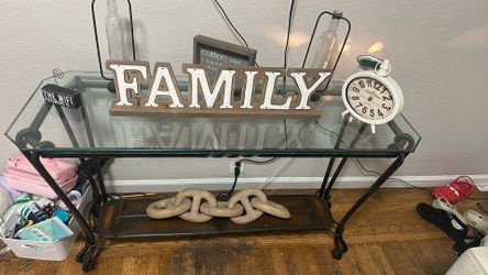 Mesa De Metal Con Vidrio
