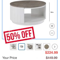 Costco Flexsteel Melody 35” Round Coffee Table