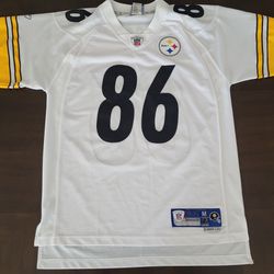 NFL Pittsburgh Steelers Hines Ward #86 Reebok Jersey Size L White (STITCHED ON) 