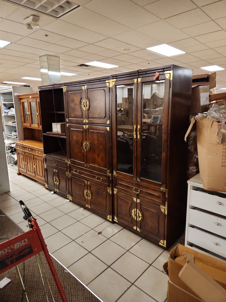 Asian 3 PC Wall Unit / Entertainment Center / Book Case