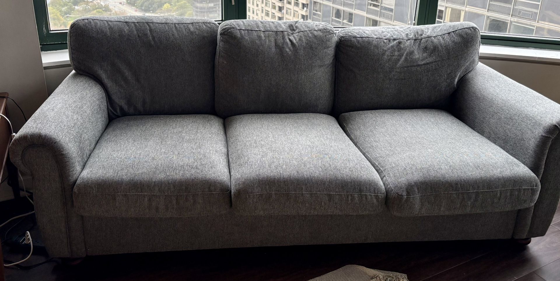 Sofa/Couch 85” Gray Modern Couches with Deep Seats