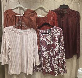 Lot of 5 Women's Long Sleeve Blouses - Size XL