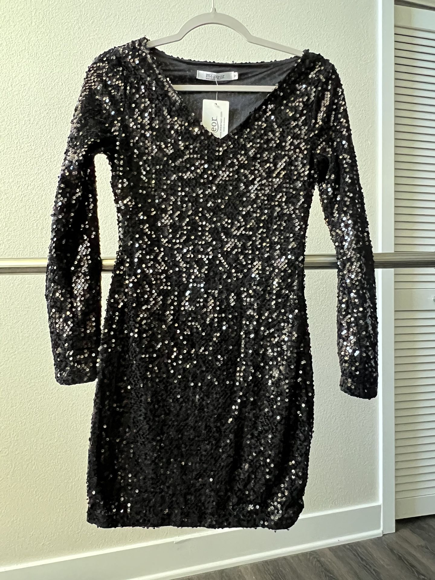 Black Sequin Dress 