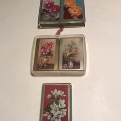 Vintage Congress 606 Floral Design Playing Cards 2 Double Decks & 1 Single Deck