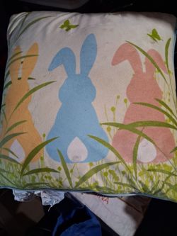 Like new spring Easter pillow with lights with timer 3 aa batteries