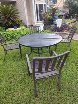 Metal patio furniture set outdoor furniture Mesa y SILLAS DE FIERRO PESADO PARA su PORCHE OR patio furniture