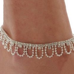 Sliver plated alloy, and Rhine stone anklet.