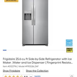 Frigidaire Refrigerator 25.6-cu Ft 