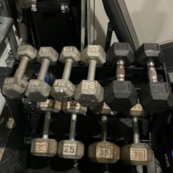 Dumbbells Dumb bells Workout Weights Weight Gym 35 25 15 10 Lb Lbs Pound Pounds Libras Pesas Workout