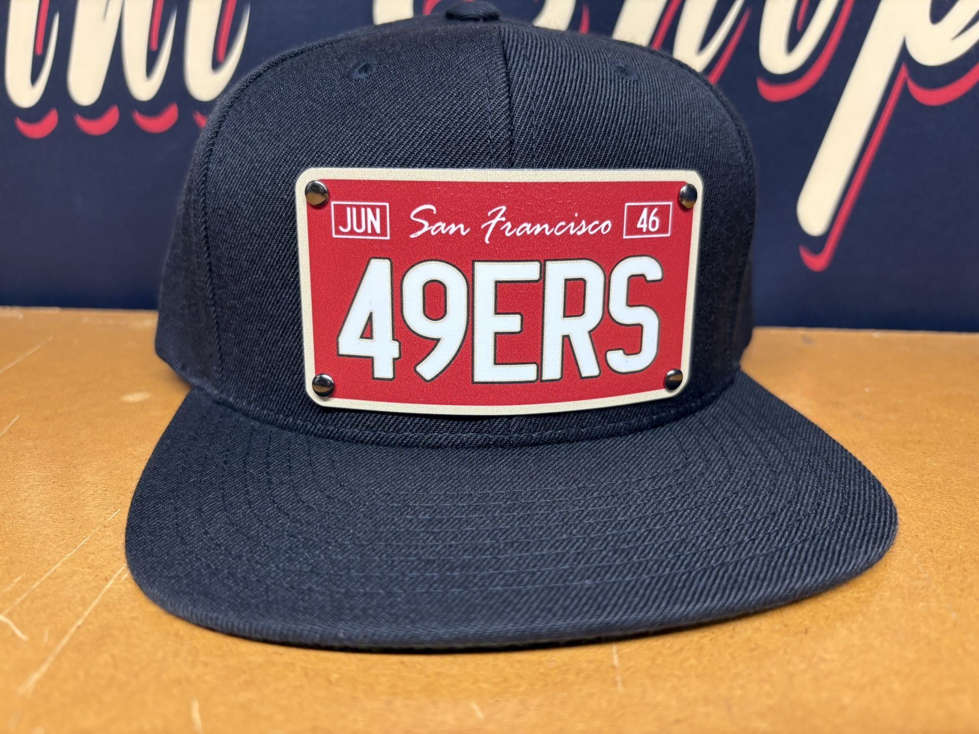 49ers License Plate Snap Back Hat - 49ers
