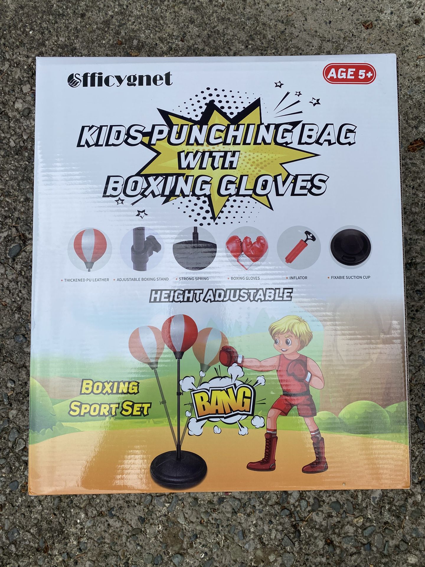 Kids Punching Bag Set with Gloves – Adjustable Height Perfect for ages 5+!