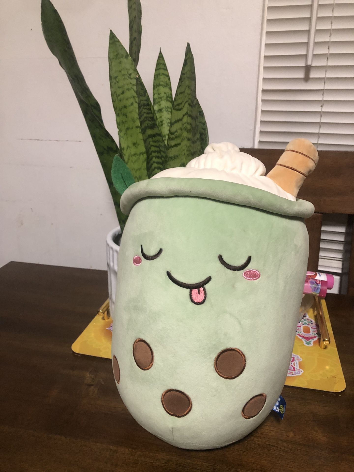  Jumbo Matcha Boba Tea with Ice Cream Plushy 