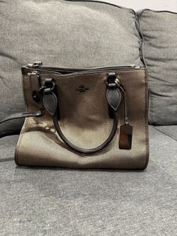 Coach Metallic Bronze Leather Satchel Handbag