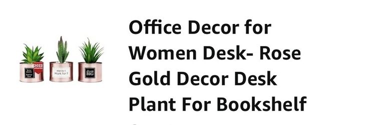 Office Decor for Women Desk- Rose Gold Decor Desk Plant For Bookshelf