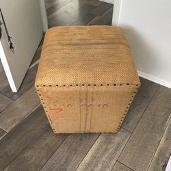 Unique Burlap Ottoman 