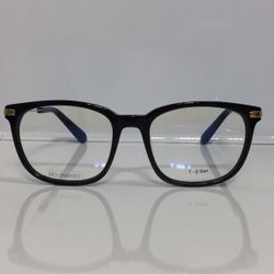 New Kio Yamato KP-186U col.01 Shiny Black Gold Temples Unisex Eyeglasses 51mm