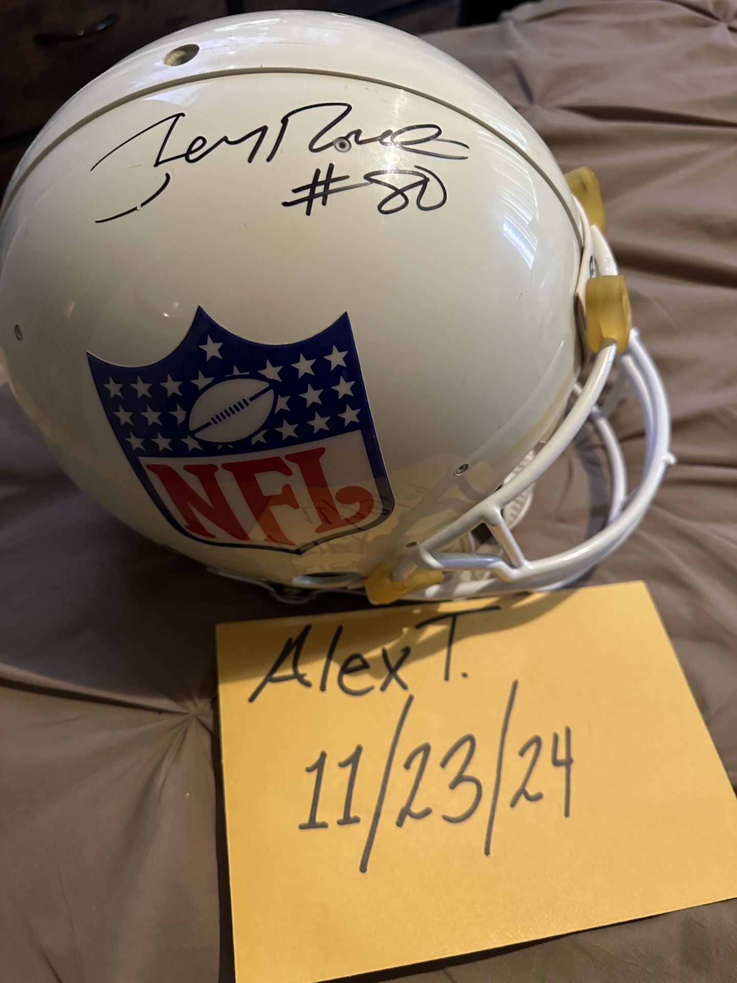 Jerry Rice Signed Authentic Rare NFL Logo Helmet