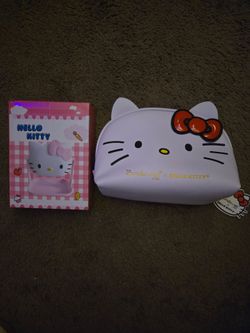 Hello Kitty phone stand and makeup bag bundle