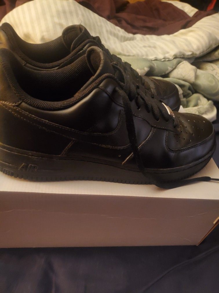 Black Nike Air Force 1s Size 10 with Box!