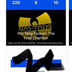 Wu Tang Clan Concert Ticket Phoenix 
