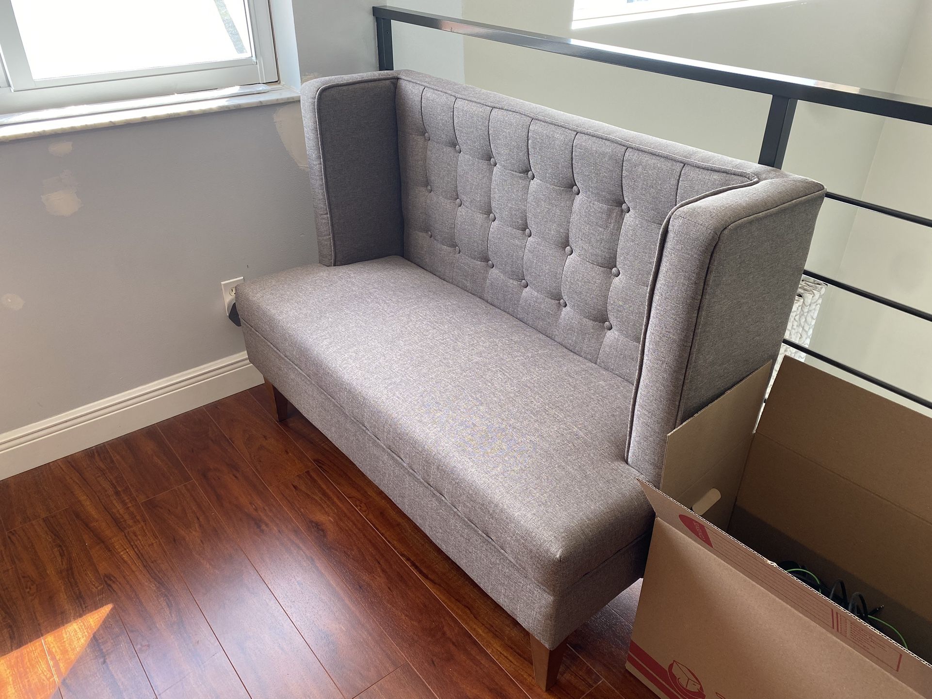 Farmhouse Fabric Bench Like new! for Sale in Pembroke Pines, FL OfferUp