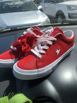 Brand New Red leather Converse