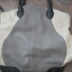 Tricolor Leather Tote Bag Charles Jourdan