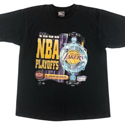 Vintage 90s NBA Pro Player Los Angeles Lakers Basketball 1999 Playoffs Tee Shirt