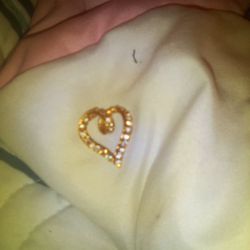 14 kt gold plated Diamond Necklace Charm