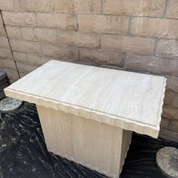 Travertine End Table 
