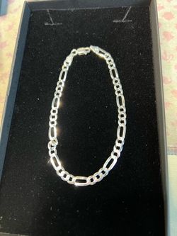 Silver Figaro Chain Bracelet