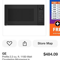 2.2CU FT GE   LARGE BLACK MICROWAVE NEW