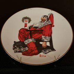 Vintage 1990 Royal Yarmouth Norman Rockwell Christmas Collector Plate W Hanger