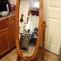 Wooden Standup Dress Mirror