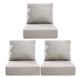 24-in x 24-in 6 -Piece Beige-6pcs Deep seat patio chair cushion