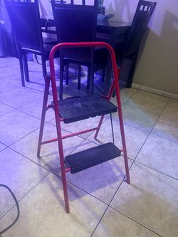 2-Step Folding Step Stool Red