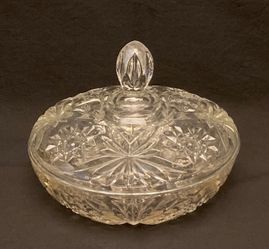Vintage Anchor Hocking Early American Prescut large candy dish with lid EAPC