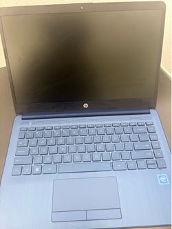 Blue HP laptop