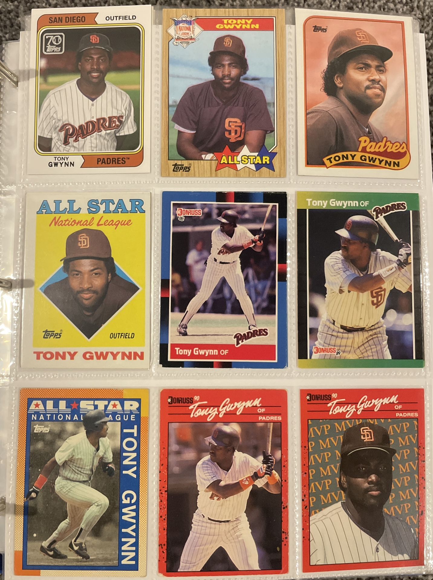 MLB Hall of Fame Baseball cards collection Tony Gwynn
