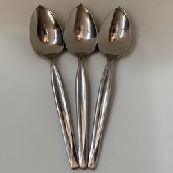3pc International Fruit/Orange Spoons 6”  Stainless Wm Rogers Mfg Co, USA