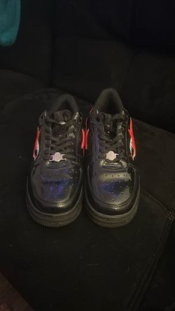 Bape black and red shoes mid condition
