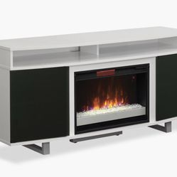 Enterprise 72" White Fireplace With Insert