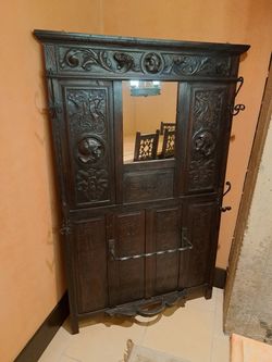 1800s  Renaissance Era Hand Carved Hall-Stand