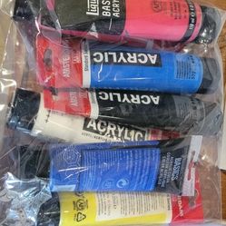 Seven Tubes Of Barely Used Acrylic Paints