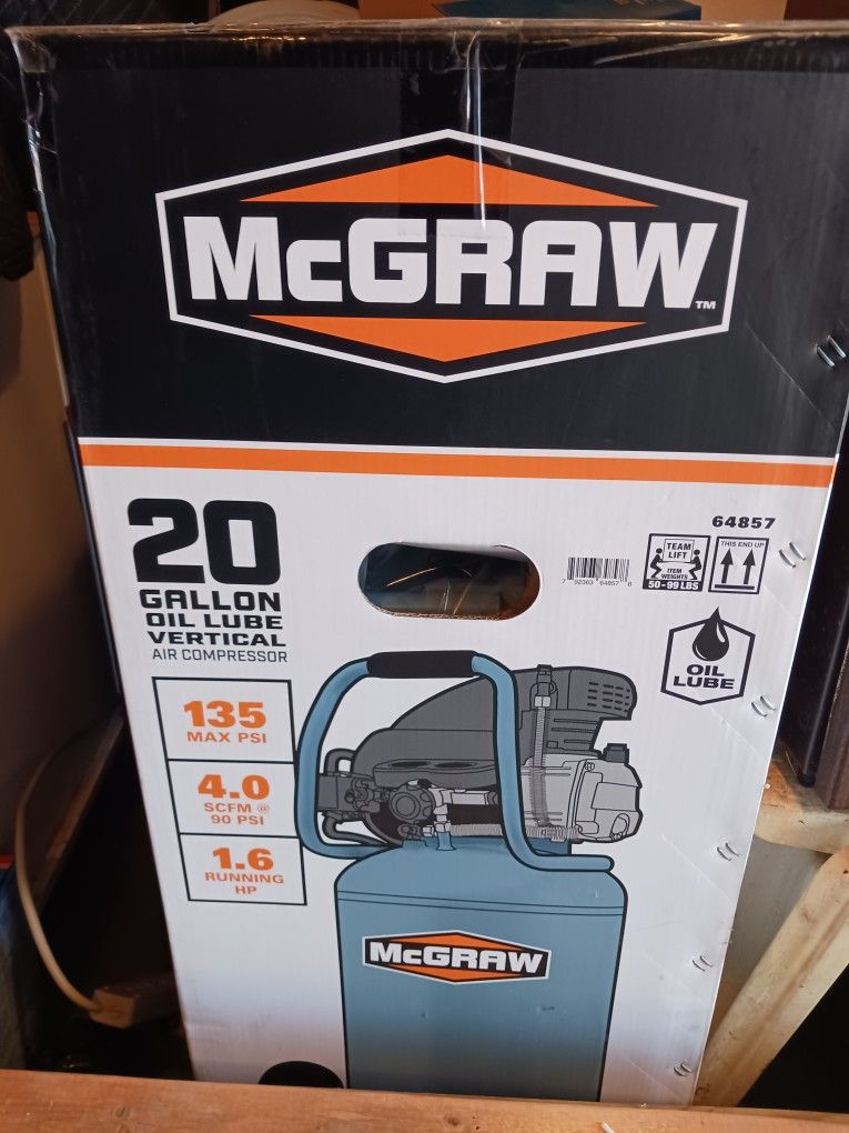 McGraw 20 Gallon Oil Lube Vertical Air Compressor 