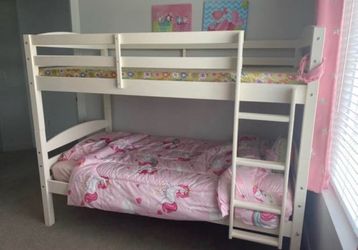 Bunk beds with mattresses